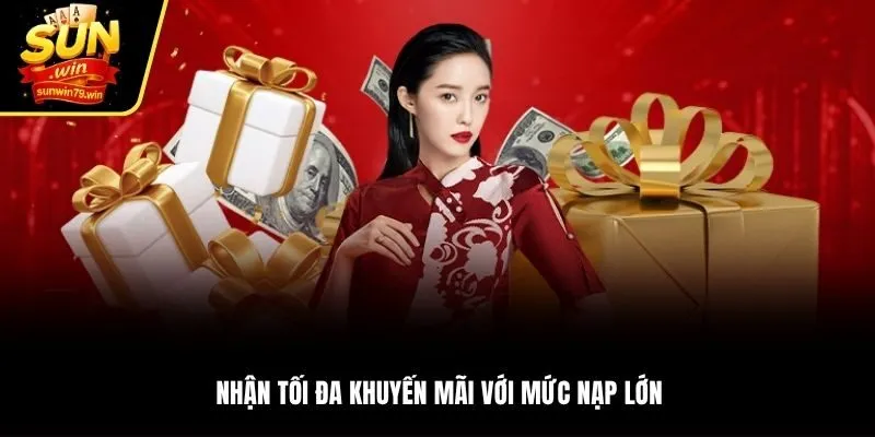 Nhận tối đa khuyến mãi với mức nạp lớn
